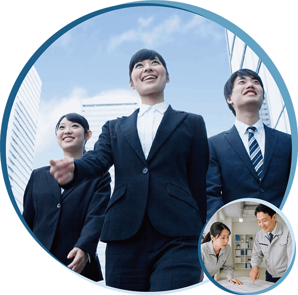 地域の課題に向き合う姿勢を表現したキャラクターイラスト｜アルファの企業理念を視覚化