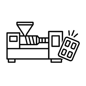 数個から数百個のプラスチック部品を短納期で成形する作業風景