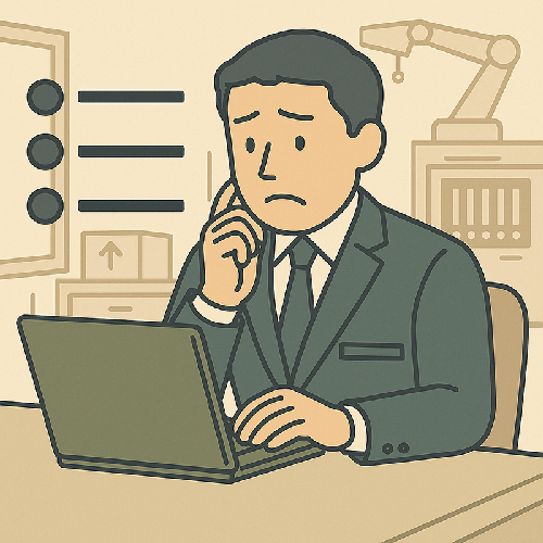 複数メーカー製品の調達に悩む自動車部品メーカーK社の課題イメージ